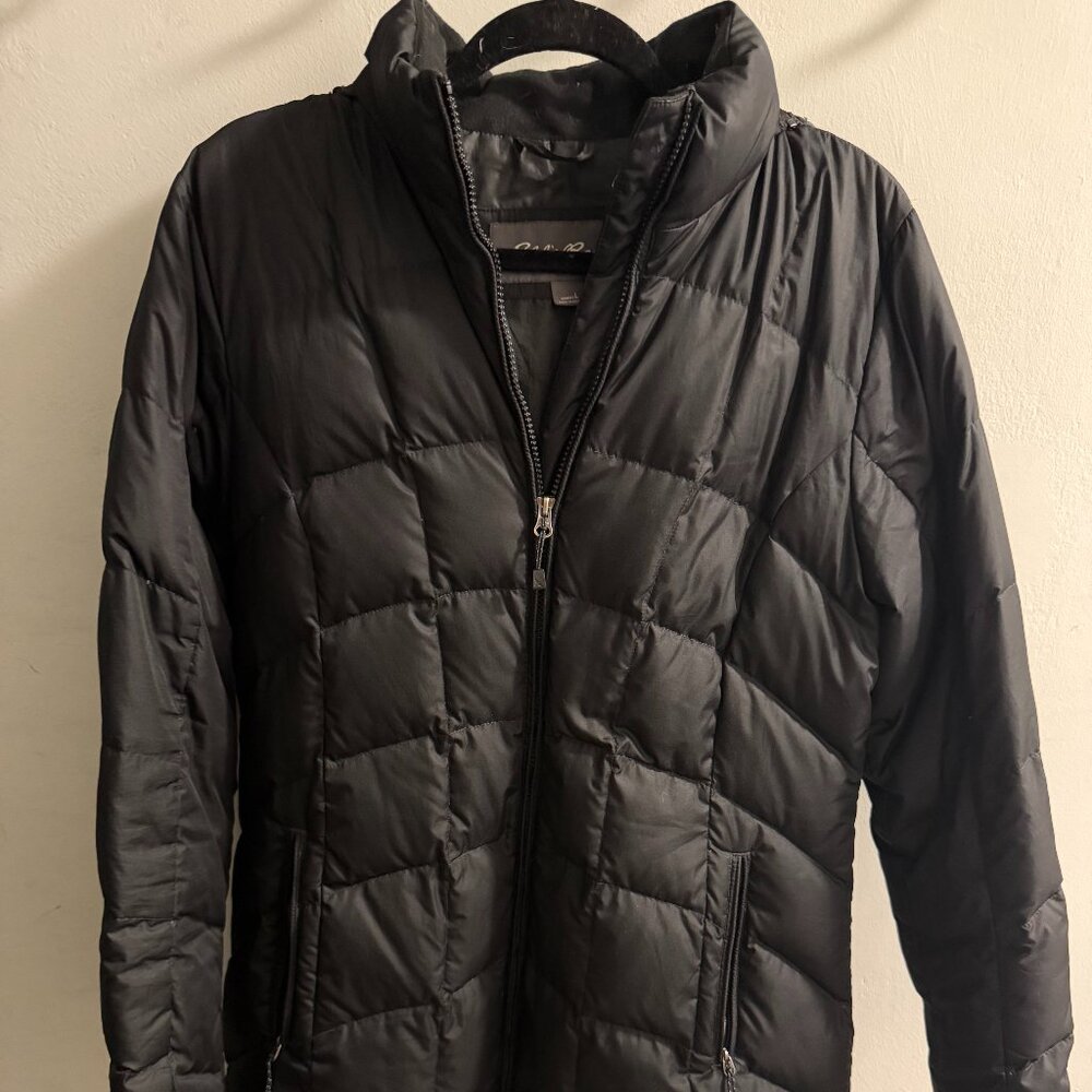 Black long puffer jacket